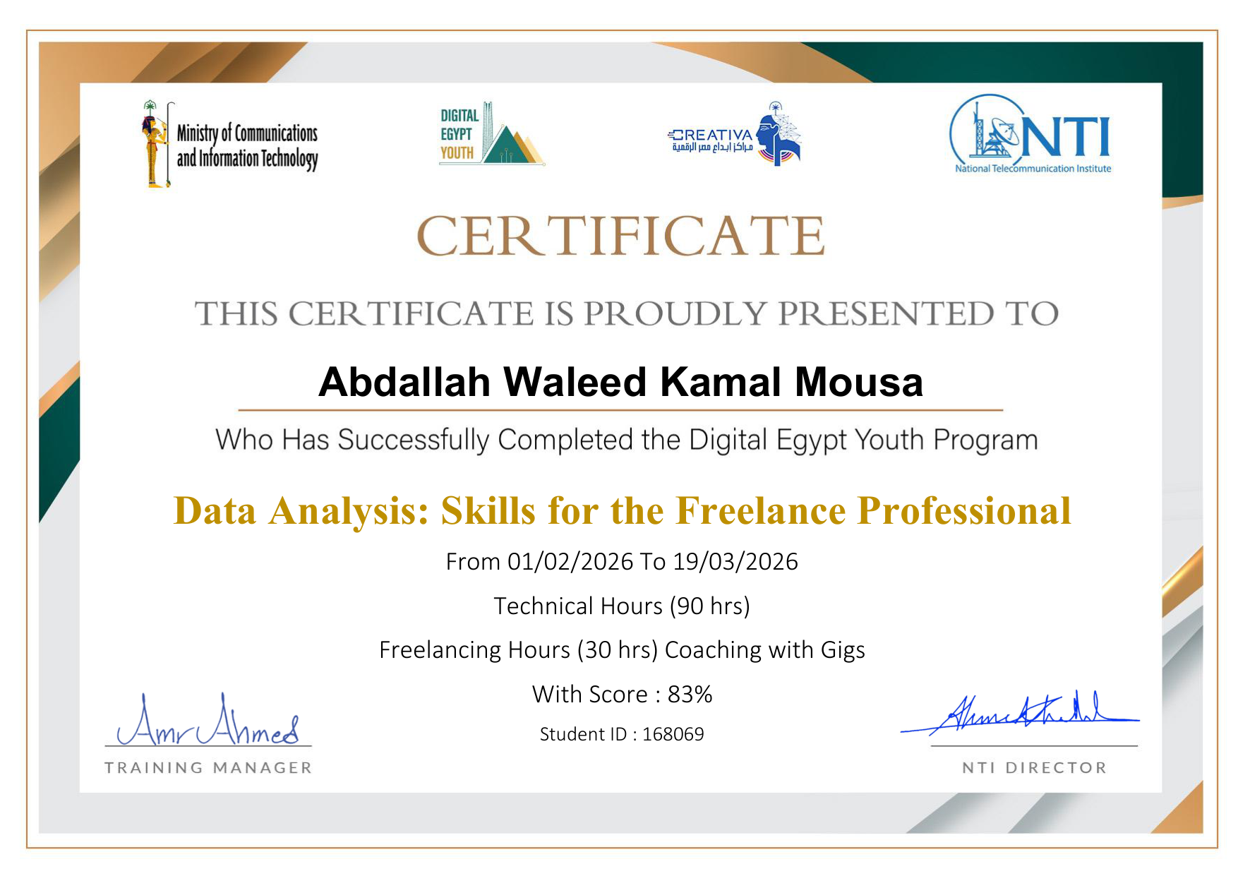 Data Analysis Certificate