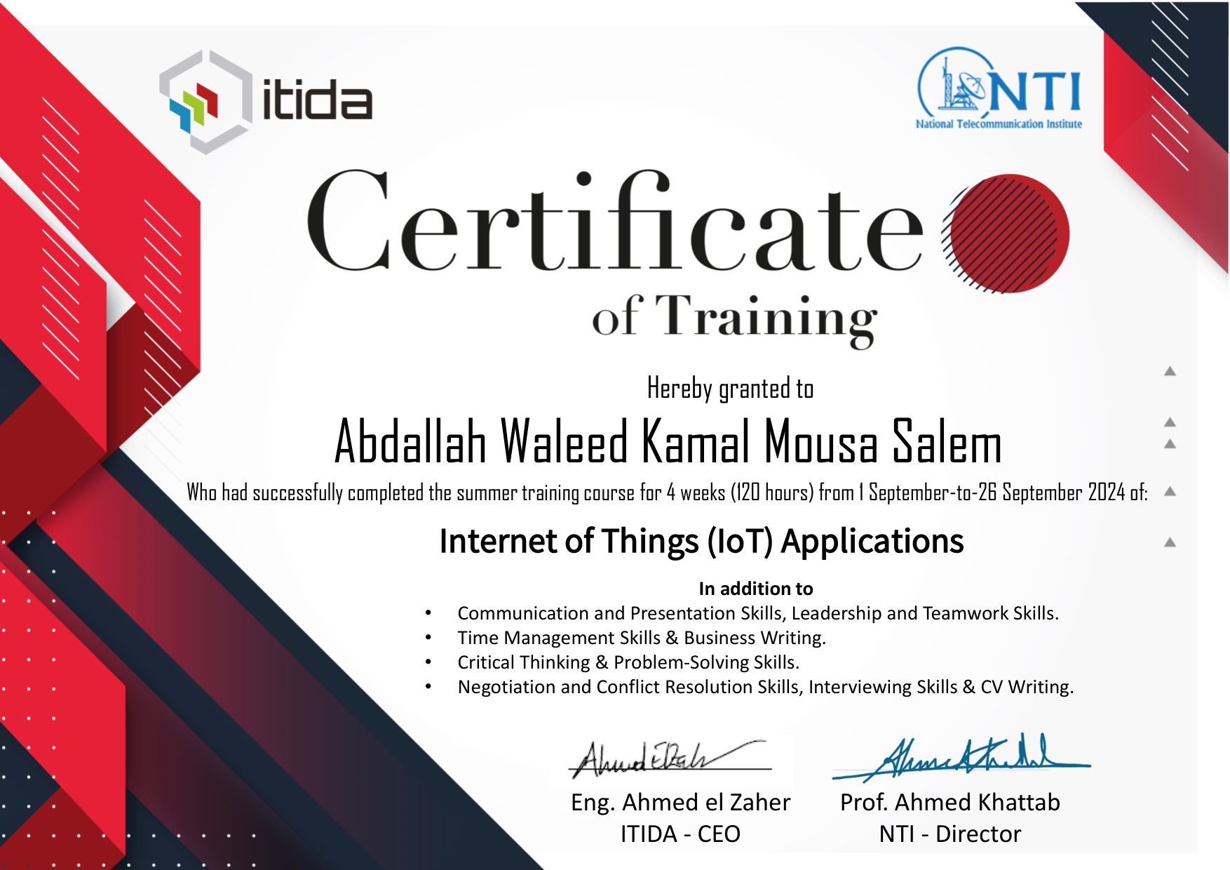 Certificate IoT Applications