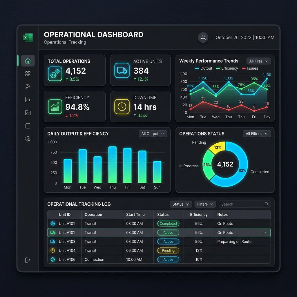 Excel Operational Tracking Dashboard
